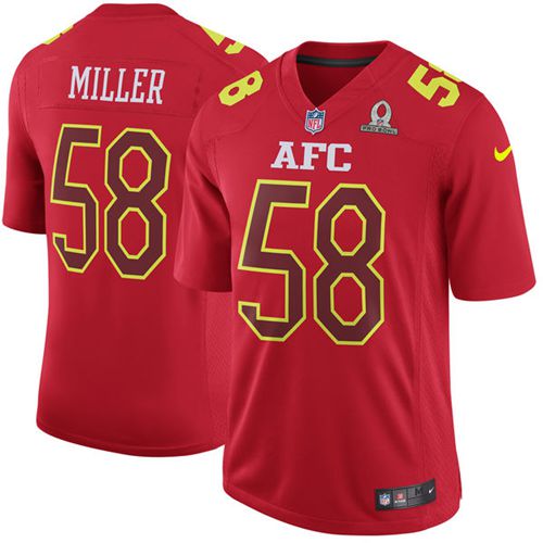 Nike Broncos #58 Von Miller Red Men's Stitched NFL Game AFC Pro Bowl Jersey